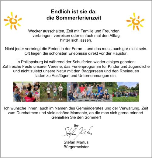 Grußwort von Bürgermeister Martus